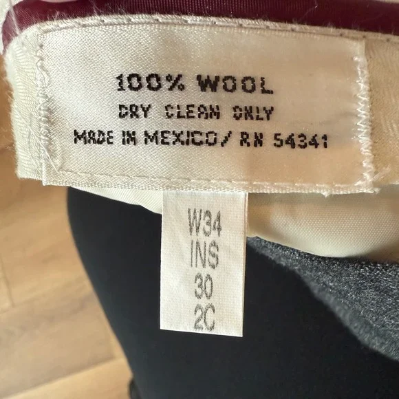 Louis Raphael Men's 100% Wool Gray Dress Pants Size 34x30 - Picture 2 of 5